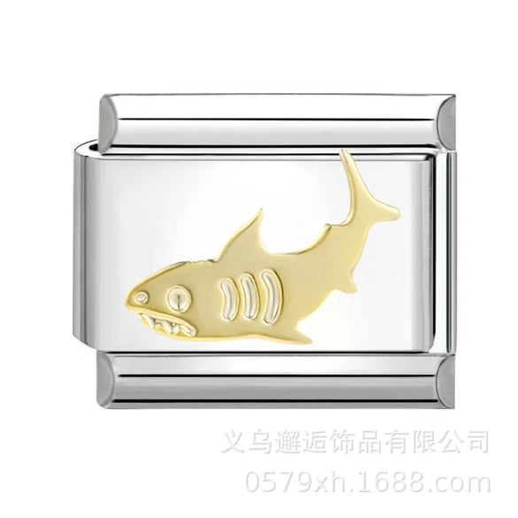 1 Piece 304 Stainless Steel Cartoon Italian Charms