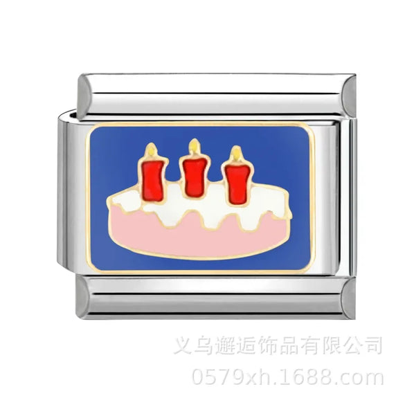 1 Piece 304 Stainless Steel Cartoon Italian Charms