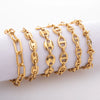 1 Piece 304 Stainless Steel Coffee Bean Chain Paperclip Chain Bracelets Chain Casual Geometric