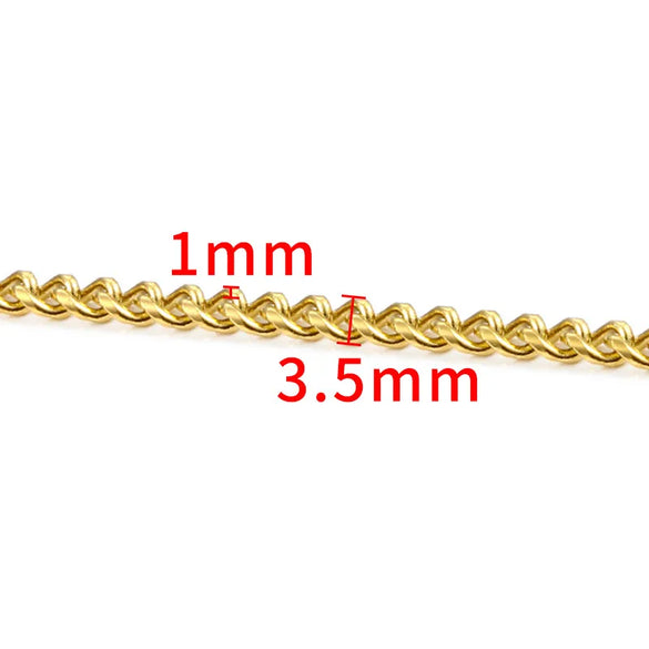 1 Piece 304 Stainless Steel Coffee Bean Chain Round Pearl Chain Cable Chain Jewelry Accessories