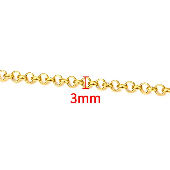 1 Piece 304 Stainless Steel Coffee Bean Chain Round Pearl Chain Cable Chain Jewelry Accessories