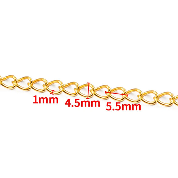 1 Piece 304 Stainless Steel Coffee Bean Chain Round Pearl Chain Cable Chain Jewelry Accessories