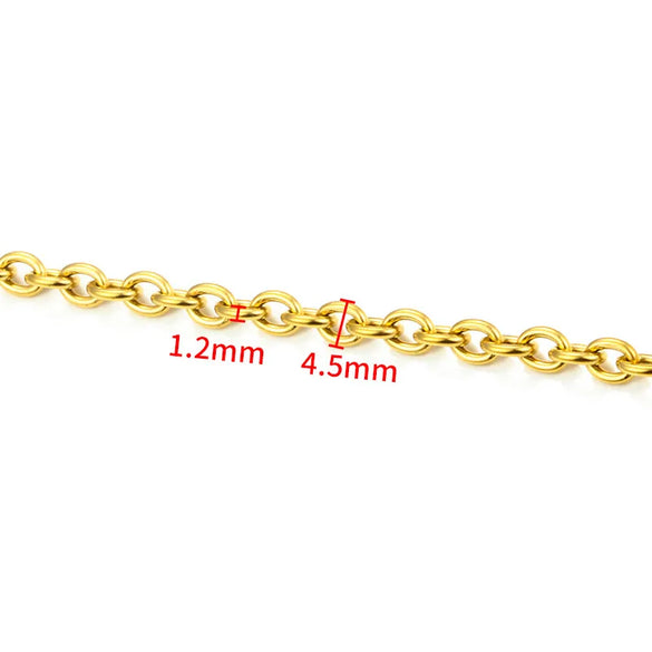 1 Piece 304 Stainless Steel Coffee Bean Chain Round Pearl Chain Cable Chain Jewelry Accessories