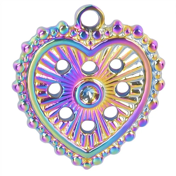 1 Piece 304 Stainless Steel Heart Shape Pendant