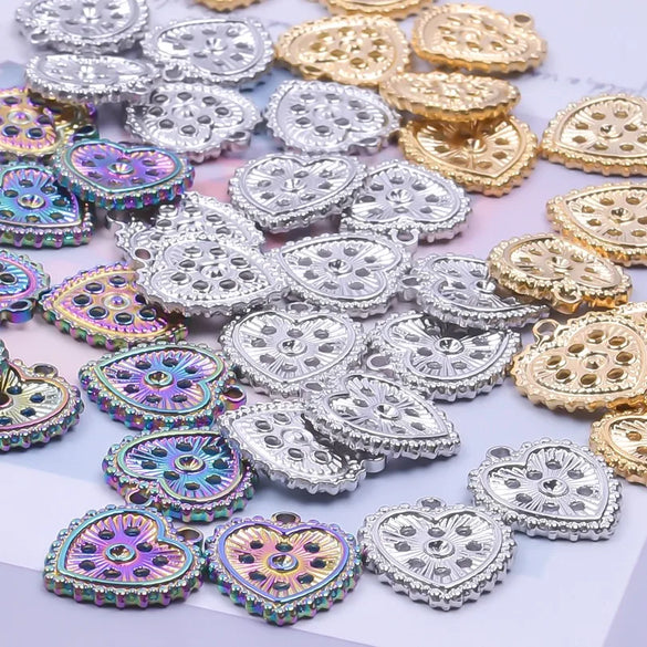 1 Piece 304 Stainless Steel Heart Shape Pendant