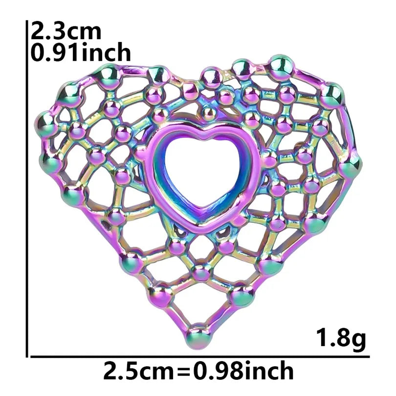 1 Piece 304 Stainless Steel Heart Shape Pendant