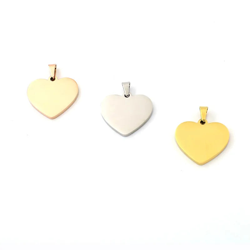 1 Piece 304 Stainless Steel Heart Shape Pendant