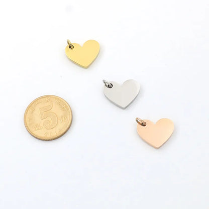 1 Piece 304 Stainless Steel Heart Shape Pendant