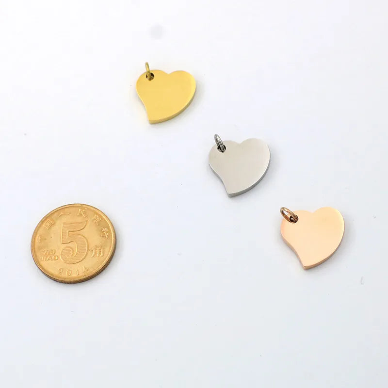 1 Piece 304 Stainless Steel Heart Shape Pendant