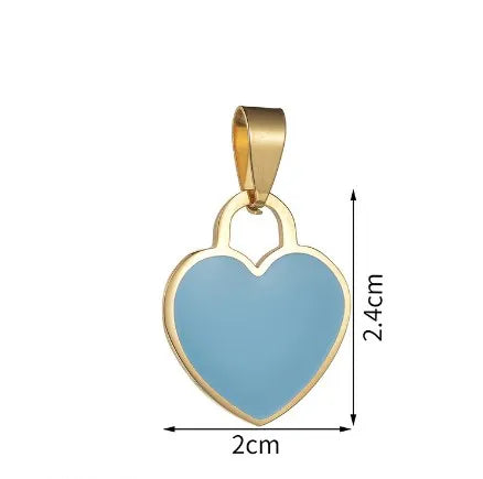 1 Piece 304 Stainless Steel Heart Shape Pendant