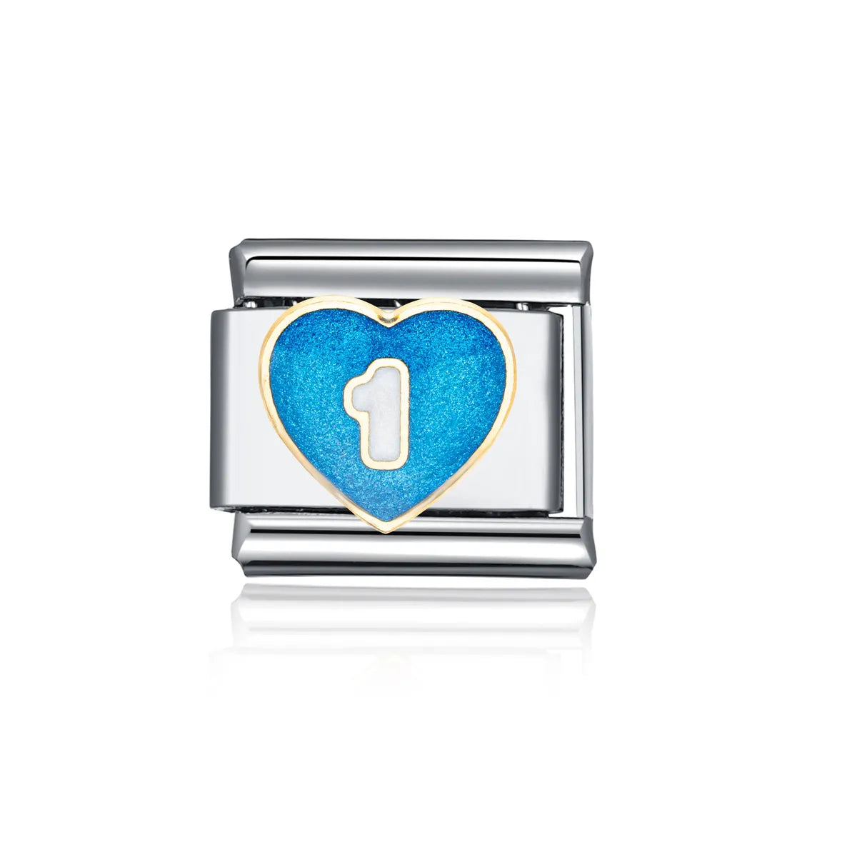 1 Piece 304 Stainless Steel Letter Heart Shape Italian Charms