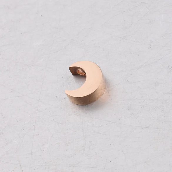 1 Piece 304 Stainless Steel 18K Gold Plated Moon Customization Laser Engraving Beads