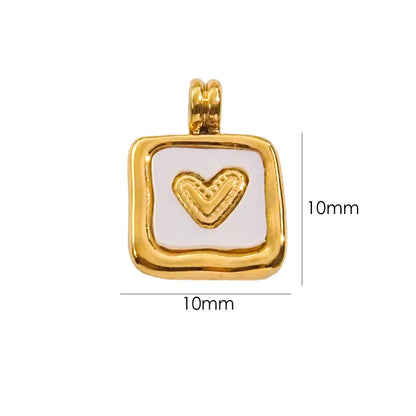 1 Piece 304 Stainless Steel Natural Stone 14K Gold Plated Starfish Heart Shape Key Pendant