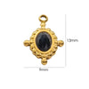 1 Piece 304 Stainless Steel Natural Stone 14K Gold Plated Starfish Heart Shape Key Pendant