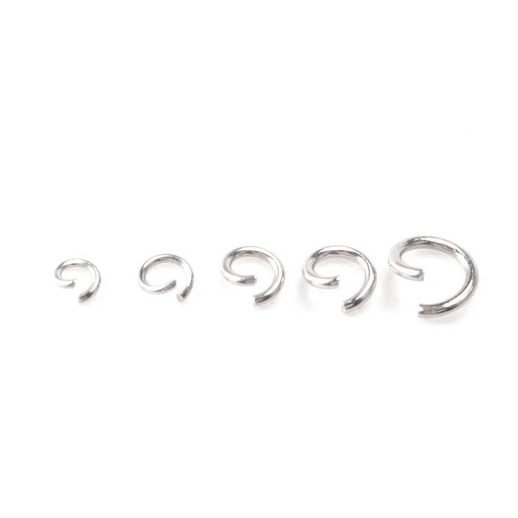 1 Piece 304 Stainless Steel Solid Color Open Jump Rings