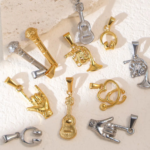 1 Piece 304 Stainless Steel Solid Color Pendant