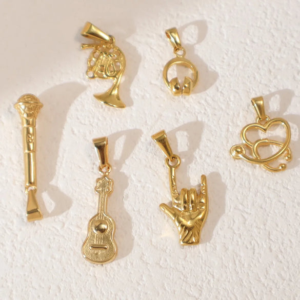 1 Piece 304 Stainless Steel Solid Color Pendant