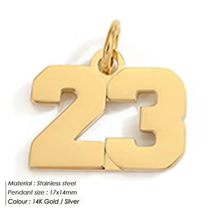 1 Piece 316 Stainless Steel  14K Gold Plated Number Pendant