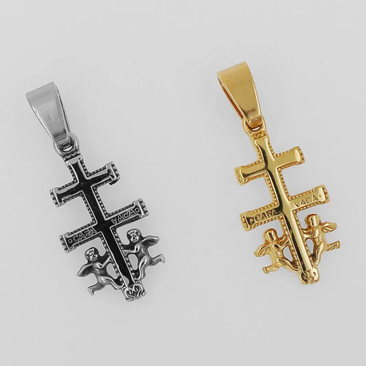 1 Piece 33MM 304 Stainless Steel Cross Angel Polished Pendant