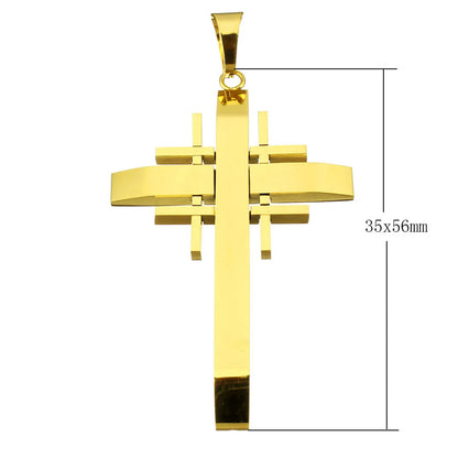 1 Piece 35*56mm Titanium Steel Geometric Cross Pendant