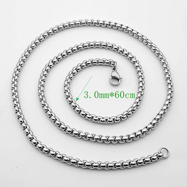 1 Piece 38*35mm 3mm*60cm 316 Stainless Steel  Geometric Polished Pendant Chain