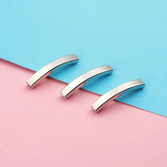1 Piece 41*6.5mm 304 Stainless Steel Customization Laser Engraving Solid Color Chain Spacer Bars DIY Jewelry Accessories
