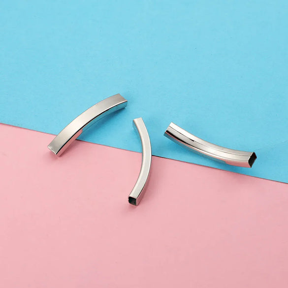 1 Piece 41*6.5mm 304 Stainless Steel Customization Laser Engraving Solid Color Chain Spacer Bars DIY Jewelry Accessories