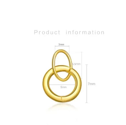 1 Piece 5*8mm Hole 5~5.9mm Sterling Silver Zircon 18K Gold Plated Rectangle Polished Pendant Chain Jump Ring