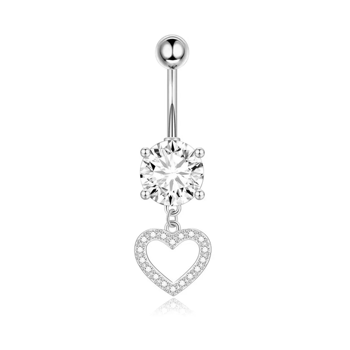 1 Piece 5 Pieces Belly Rings Simple Style Heart Shape Butterfly 316 Stainless Steel  Inlay Zircon