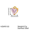 1 Piece 6*6mm 304 Stainless Steel Zircon Heart Shape Pendant