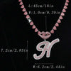 1PC A-Z Women Sexy Lips Name Letter Pendant Necklace Silver Full Diamond Iced Out Personalized Name Initials Charm Necklace Jewelry