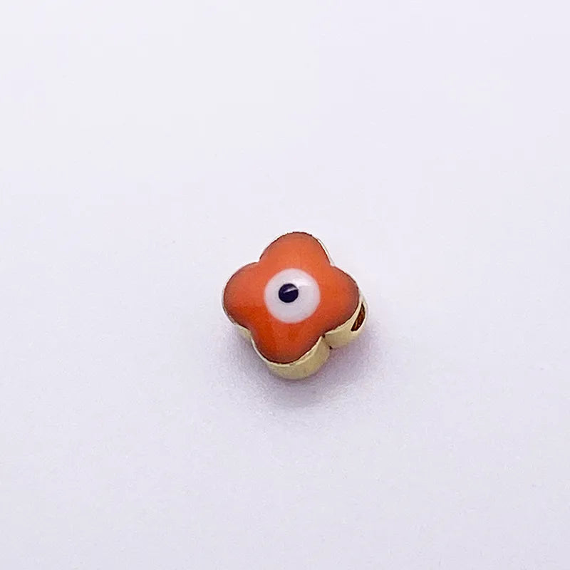 1 Piece 7 * 8mm Diameter 8mm Hole 1~1.9mm Hole 2~2.9mm Copper Heart Shape Eye Flower Beads