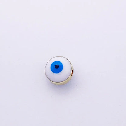 1 Piece 7 * 8mm Diameter 8mm Hole 1~1.9mm Hole 2~2.9mm Copper Heart Shape Eye Flower Beads