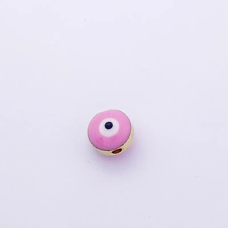 1 Piece 7 * 8mm Diameter 8mm Hole 1~1.9mm Hole 2~2.9mm Copper Heart Shape Eye Flower Beads