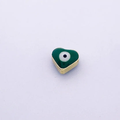 1 Piece 7 * 8mm Diameter 8mm Hole 1~1.9mm Hole 2~2.9mm Copper Heart Shape Eye Flower Beads