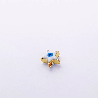 1 Piece 7 * 8mm Diameter 8mm Hole 1~1.9mm Hole 2~2.9mm Copper Heart Shape Eye Flower Beads