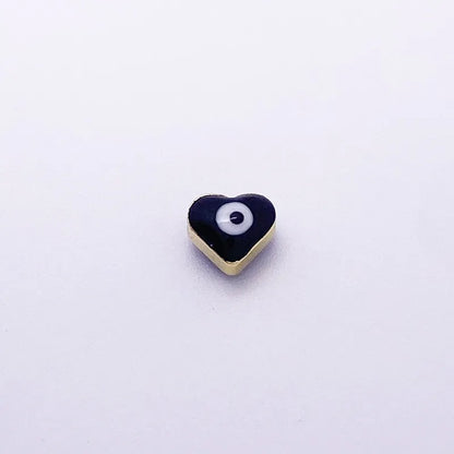 1 Piece 7 * 8mm Diameter 8mm Hole 1~1.9mm Hole 2~2.9mm Copper Heart Shape Eye Flower Beads