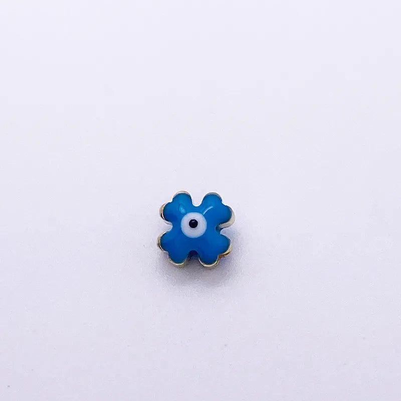 1 Piece 7 * 8mm Diameter 8mm Hole 1~1.9mm Hole 2~2.9mm Copper Heart Shape Eye Flower Beads