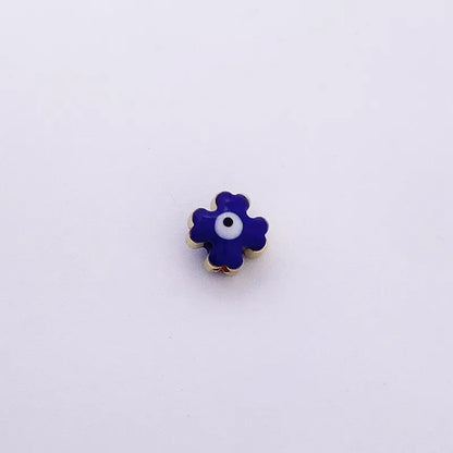 1 Piece 7 * 8mm Diameter 8mm Hole 1~1.9mm Hole 2~2.9mm Copper Heart Shape Eye Flower Beads