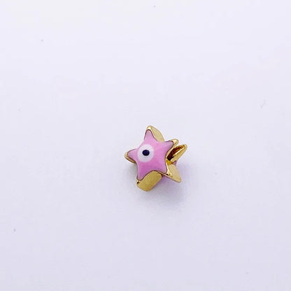 1 Piece 7 * 8mm Diameter 8mm Hole 1~1.9mm Hole 2~2.9mm Copper Heart Shape Eye Flower Beads