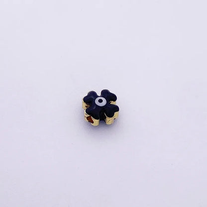 1 Piece 7 * 8mm Diameter 8mm Hole 1~1.9mm Hole 2~2.9mm Copper Heart Shape Eye Flower Beads