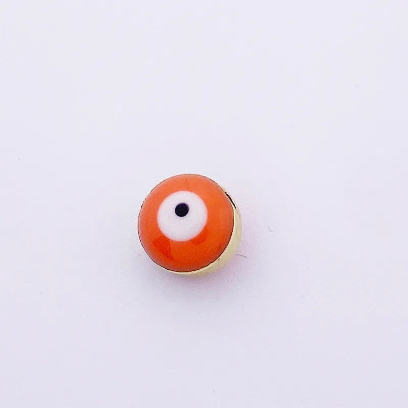 1 Piece 7 * 8mm Diameter 8mm Hole 1~1.9mm Hole 2~2.9mm Copper Heart Shape Eye Flower Beads