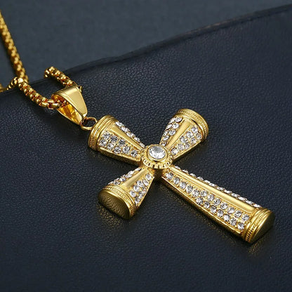 1 Piece 70*39mm Titanium Steel Cross Pendant