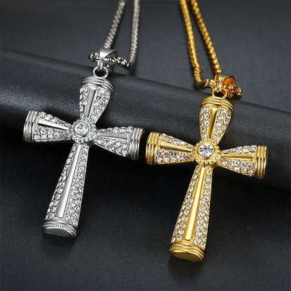 1 Piece 70*39mm Titanium Steel Cross Pendant