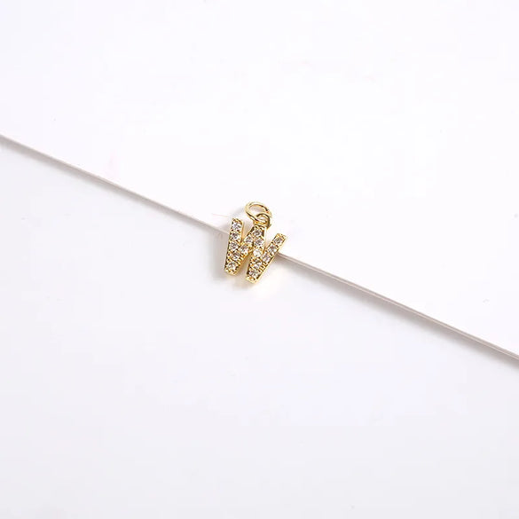1 Piece 8*11.8mm Copper Zircon Letter Pendant