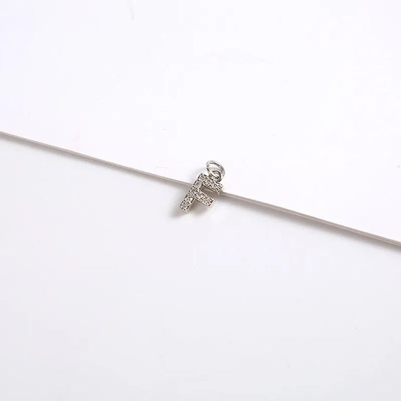 1 Piece 8*11.8mm Copper Zircon Letter Pendant
