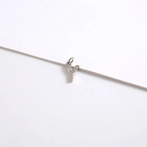 1 Piece 8*11.8mm Copper Zircon Letter Pendant