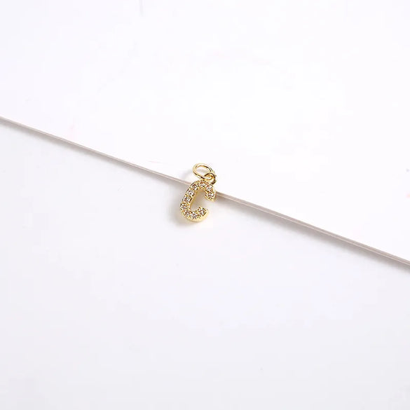 1 Piece 8*11.8mm Copper Zircon Letter Pendant