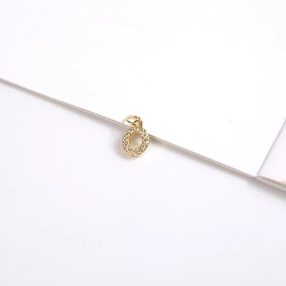 1 Piece 8*11.8mm Copper Zircon Letter Pendant