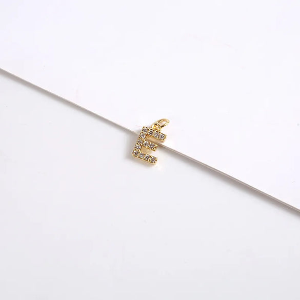 1 Piece 8*11.8mm Copper Zircon Letter Pendant